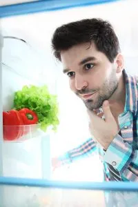 Searching something in refrigerator